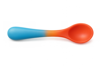 Baby feeding spoon showing temperature color change