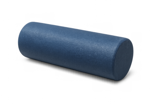 Blue foam roller for muscle recovery and exercise