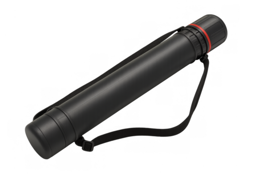 Black plastic drawing tube with shoulder strap