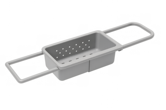 Kitchen sink drainer caddy with transparent background