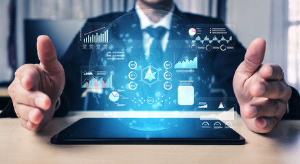 A data analytics interface for visualizing business performance metrics. A collection of charts and graphs for strategic reporting and company analysis. Motif