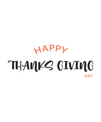 Typography happy thanksgiving logo, Hand lettering, Thanksgiving Day logo text, sticker, label for celebrate fall season