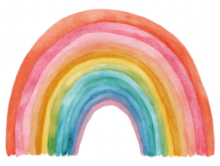 Handpainted watercolor rainbow clipart for children colorful fun creative art whimsical style bright environment
