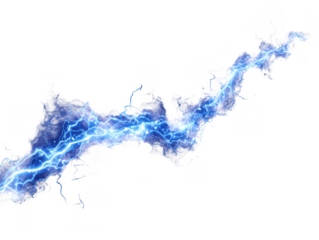 Futuristic blue electric spark wave energy digital art abstract glowing wave high-tech transparent background