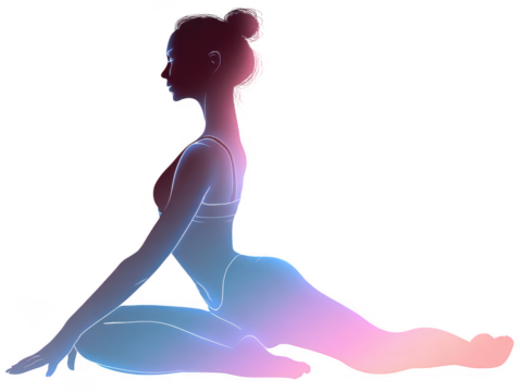 Yoga pose silhouette clipart wellness element studio graphic art tranquil environment minimalist view