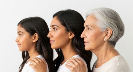 Human age portrait: youthful face, grown figure, senior body, childhood phase, adult moment, old presence, life cycle, temporal flow, personal transition, visible shift, aging mark, generational