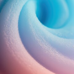 Abstract macro close-up of light blue and pale pink swirling fluff creating a gentle, dreamy, soft sugar texture background ,ethereal, light, macro