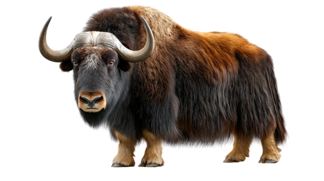  Majestic Yak Portrait: A striking portrait of a yak, showcasing its impressive horns, thick coat, and a strong, unwavering gaze.