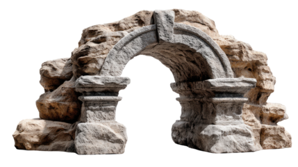 Stone Arch: An ancient stone arch, with weathered texture and intricate architectural details, stands as a testament to history and enduring craftsmanship.