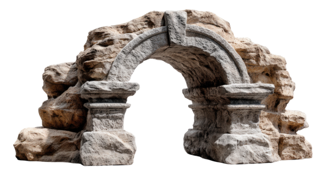 Stone Arch: An ancient stone arch, with weathered texture and intricate architectural details, stands as a testament to history and enduring craftsmanship.