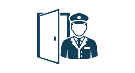 An open doorway and a uniformed man a striking silhouette