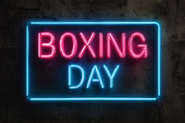 Fototapeta premium A Boxing Day Neon Sign