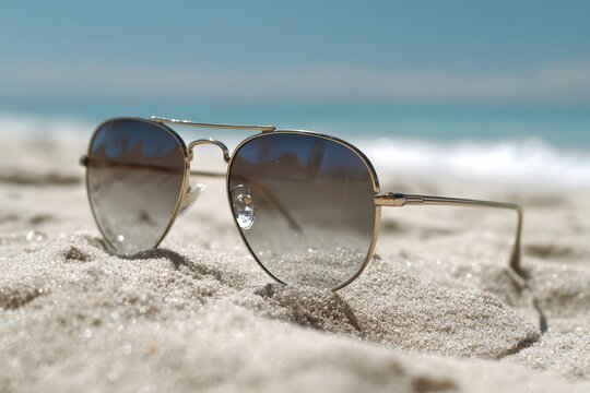 Miopia: Stylish Sunglasses for Summer Fashion at the Beach - Isolated on White for Ultimate Security and Protection