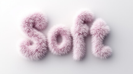 Pink textured word art with gentle, plush look
