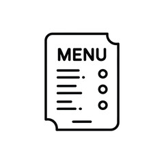 Fototapeta premium Menu List Icon Illustration of Document with Items
