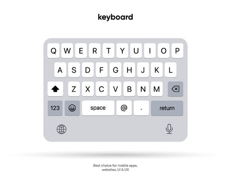 Mobile Keyboard Mockup for Messaging Apps. Smartphone Q keyboard. Vector Illustration EPS10.