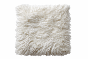 Faux fur square — cream plush fur (PNG-ready)
