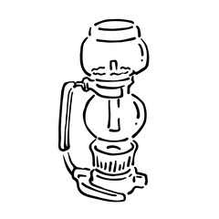 コーヒーサイフォンの手書きイラスト