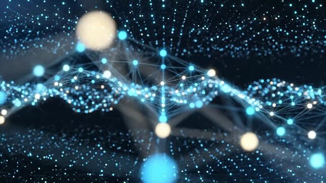 Seamless 4K network of connecting nodes and links. Clean, brand‑safe connectivity background with copy space for titles, data overlays, and motion design.
