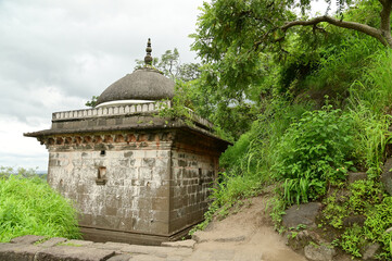 Muslim places of worship at Daulatabad fort entrance in maharashtra india.  Built with massive stone walls showcasing medieval military architecture and cultural heritageIt.