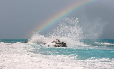 rainbow in the sea