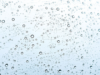Rain drops close up on window glass outdoors. Summer rain. Texture of water in heavy rain in the street. Macro. Rain drop on car window over blurred nature background, rainy season background idea