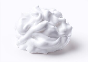 Pillowy, swirled white foam or cream, clean, isolated