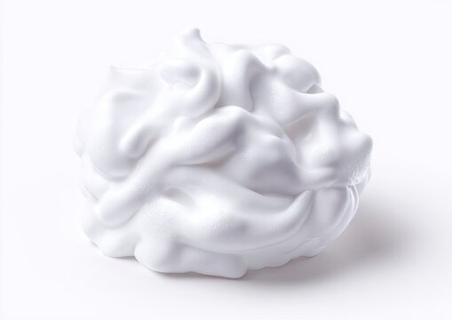 Pillowy, swirled white foam or cream, clean, isolated