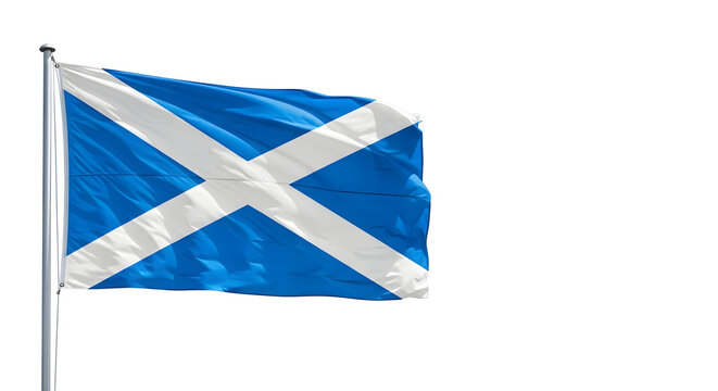 Scottish flag waving in the wind as a symbol of Hogmanay