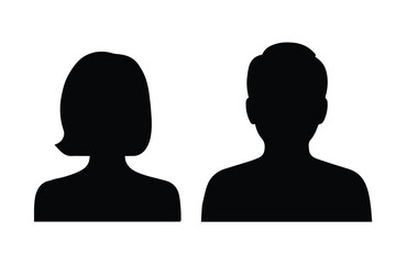 profile silhouette paired headshot icon faceless user placeholder illustration
