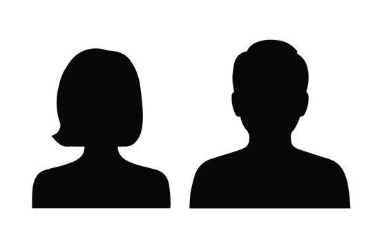 profile silhouette paired headshot icon faceless user placeholder illustration
