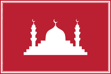 mosque crescent minarets and dome islamic silhouette vector illustration