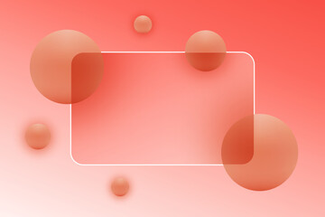 Geometric abstraction with soft red shapes and a frame. Eps 10