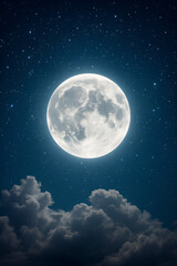 full moon over blue sky