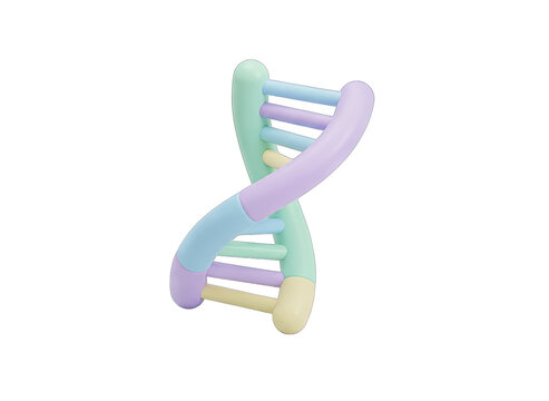 3D DNA Molecule Model In Pastel Colors With A Transparent Background Ideal For Science And Medical Illustrations - Powered by Adobe