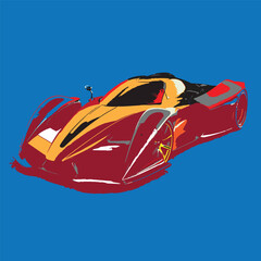 red racing car on white