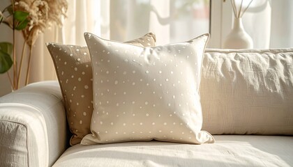 Cushions with polka dots on them