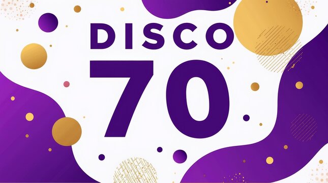 Colorful disco-themed illustration featuring bold typography and vibrant geometric shapes - Powered by Adobe