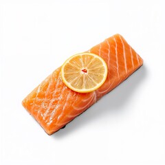 salmon on a white background