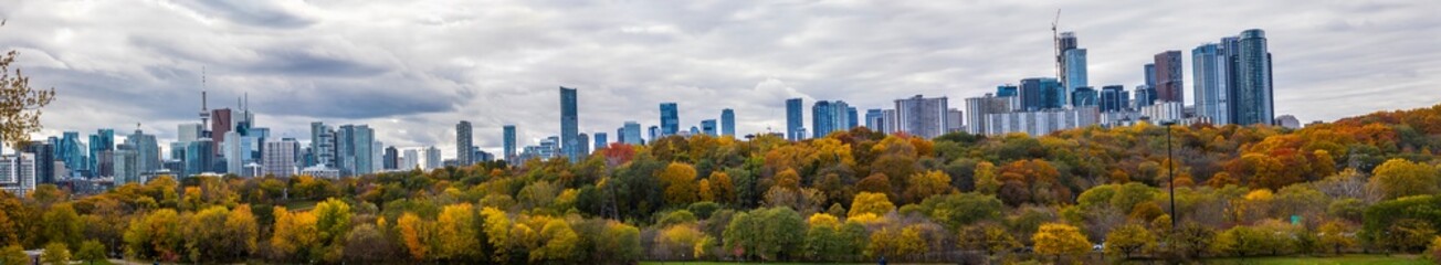 Toronto downtown skyline from Riverdale Park East
