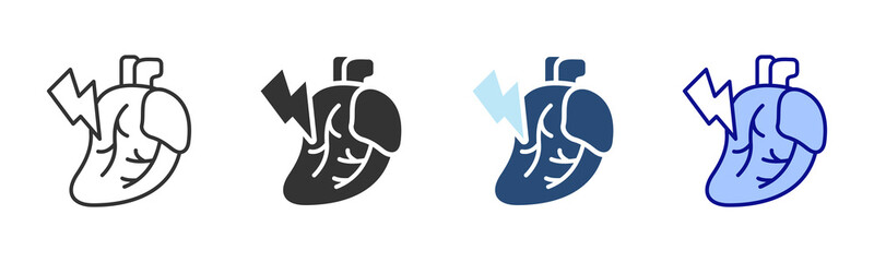 Heart Attack Icon Set. Designed In Multi Style