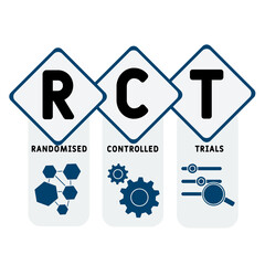 RCT – Randomised Controlled Trials acronym. business concept background. vector illustration concept with keywords and icons. lettering illustration with icons for web banner, flyer, landing