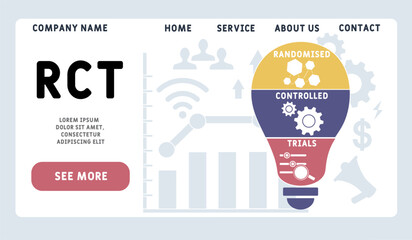 RCT – Randomised Controlled Trials acronym. business concept background. vector illustration concept with keywords and icons. lettering illustration with icons for web banner, flyer, landing