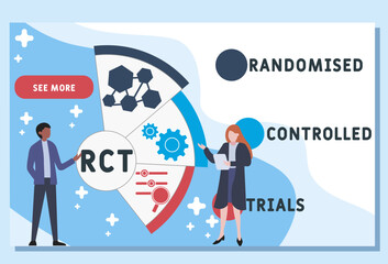 RCT – Randomised Controlled Trials acronym. business concept background. vector illustration concept with keywords and icons. lettering illustration with icons for web banner, flyer, landing