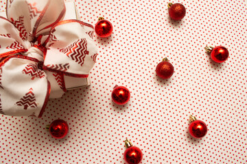 Christmas gift box on a colorful background