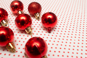 Golden Christmas ornaments on a colorful background
