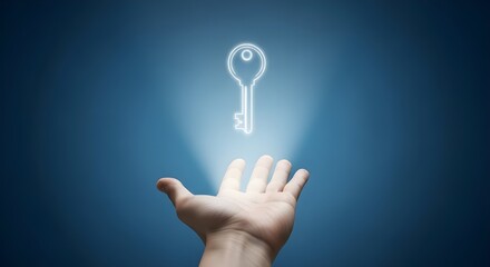 Unlock Your Potential: Human Hand Reaching for a Glowing Key to Success