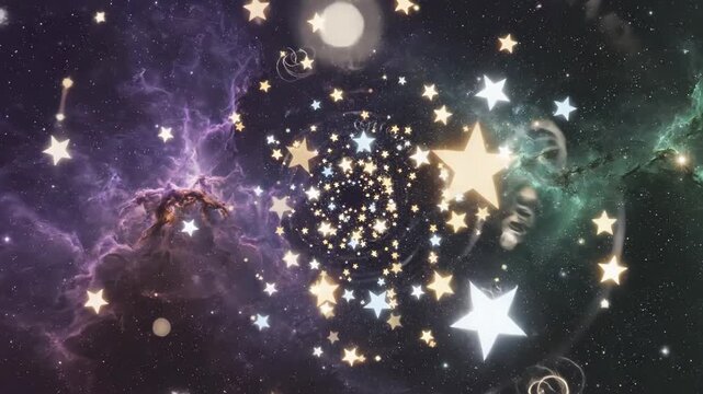 Abstract digital animation of stars and nebula in cosmic space