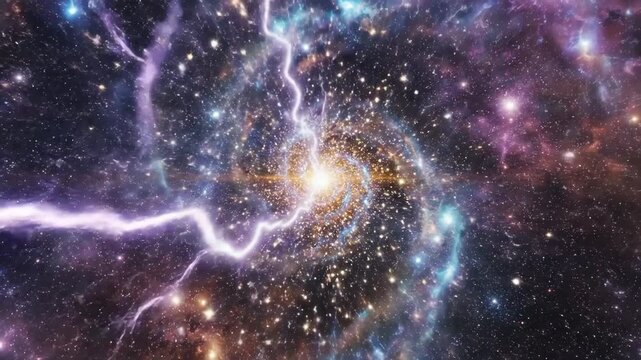 Abstract space energy field with vibrant colors and dynamic visuals