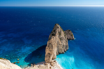 Greece, Zakynthos, Myzithres - 5 April 2024 - A glimpse of Zakynthos with its extraordinary sea stacks